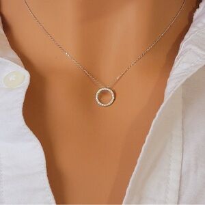 Laura k Jewitt diamond circle pendant necklace